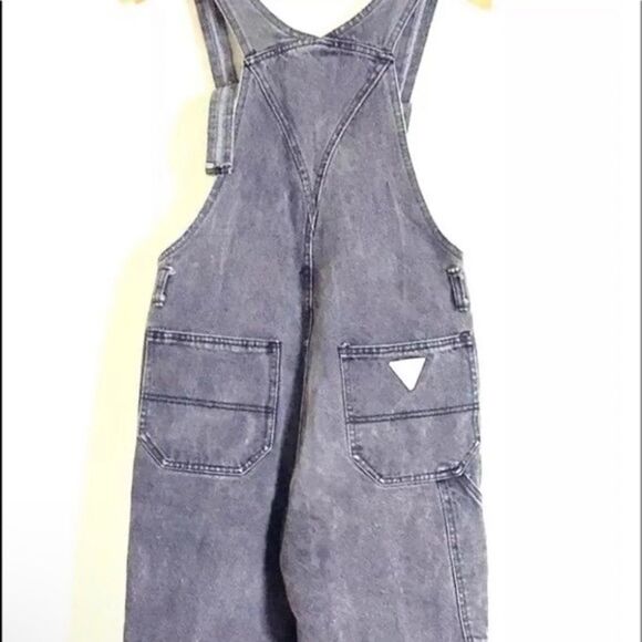 Vintage 80's Guess Overalls Black Acid Wash Original Colourblock - Picture 5 of 6